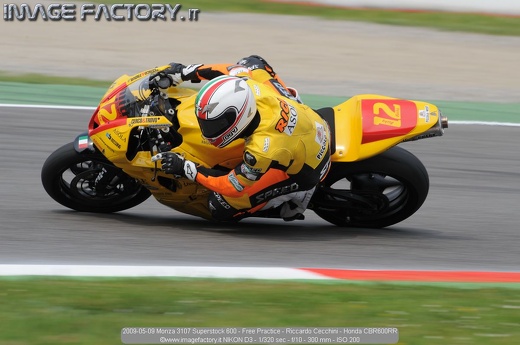 2009-05-09 Monza 3107 Superstock 600 - Free Practice - Riccardo Cecchini - Honda CBR600RR